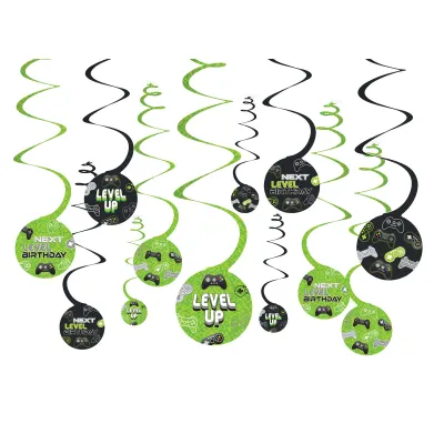 Level Up Gaming Swirl Decorations