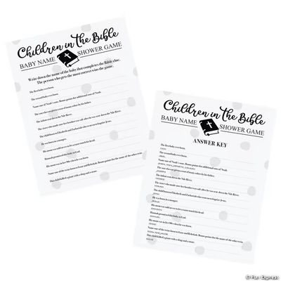 Names of the Bible Baby Shower Game
