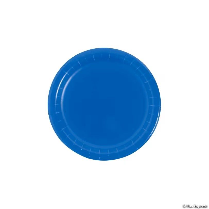 24Ct 7" Cobalt Blue Disposable Paper Dessert Plates