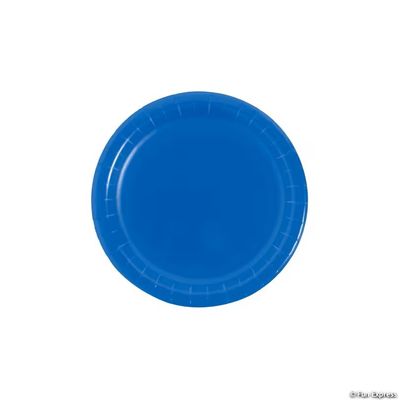 24Ct 7" Cobalt Blue Disposable Paper Dessert Plates