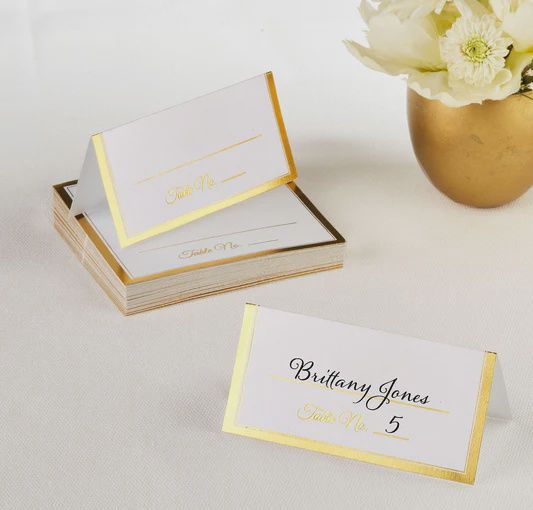 50Ct Gold Bordered Place Card