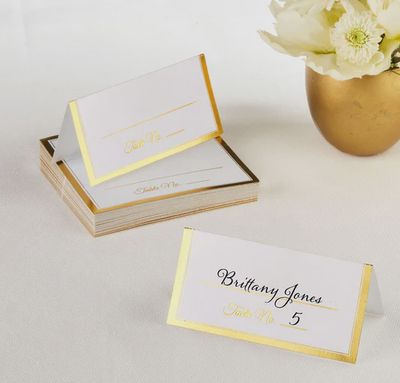 50Ct Gold Bordered Place Card
