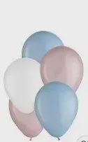 15Ct 11” Blue/White/Pink Latex Balloon Pack