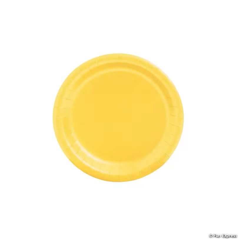 24Ct 7" Mimosa Yellow Disposable Paper Dessert Plates