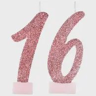 16 Pink Birthday Candle