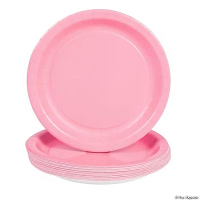 24CT 7" Candy Pink Disposable Paper Dessert Plates