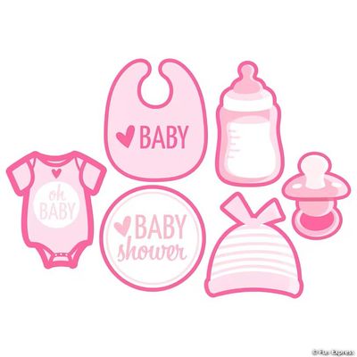Pink Baby Shower Cutouts