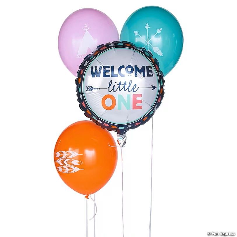 4ct Tribal Baby Shower Balloon Assortment