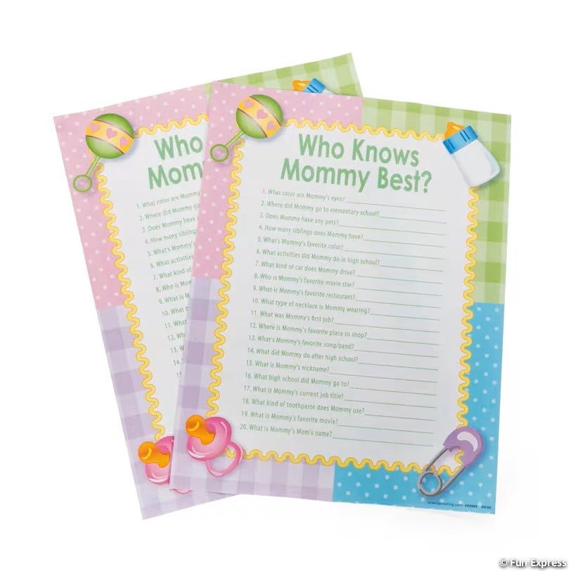 “Who Knows Mommy Best” Baby Shower Game