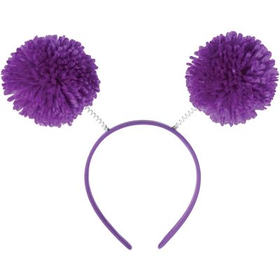 Purple Pom Pom Headband