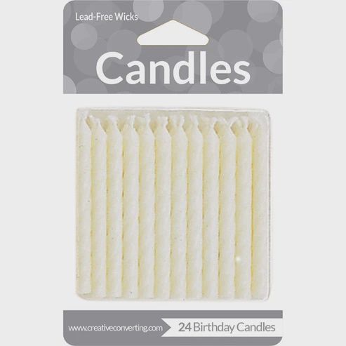 24CT WHITE BDAY CANDLE