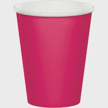 8CT 9OZ HOT PNK CUP