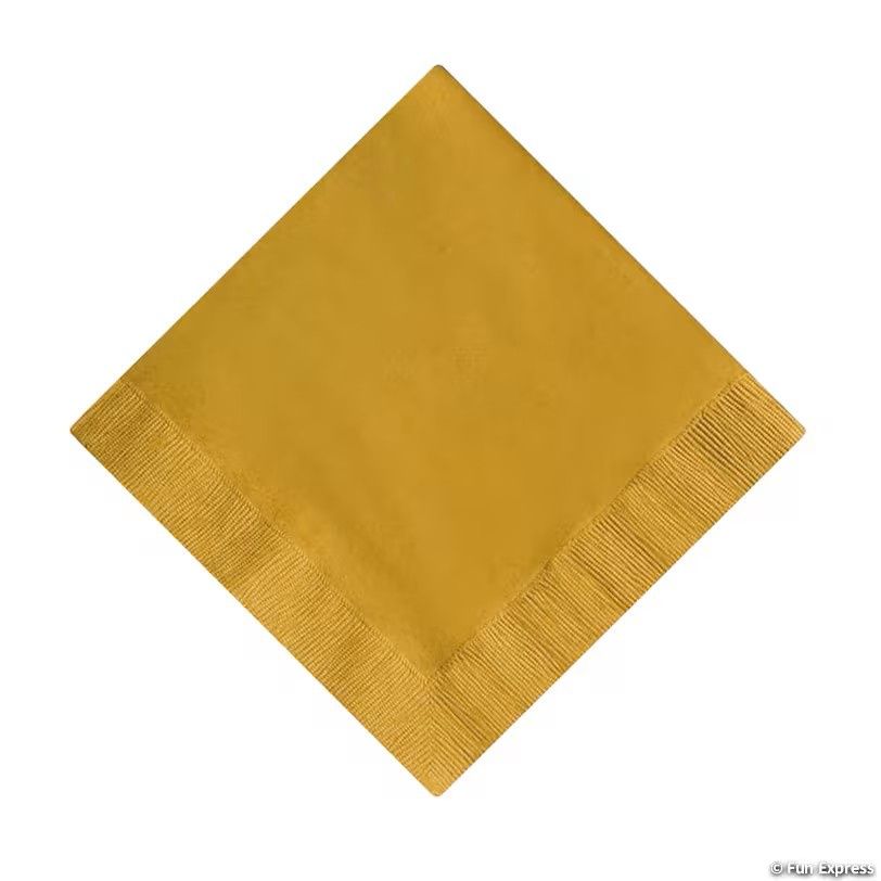 50Ct Metallic Gold Disposable Paper Luncheon Napkins