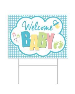 Plstc Welcome Baby Yard Sign