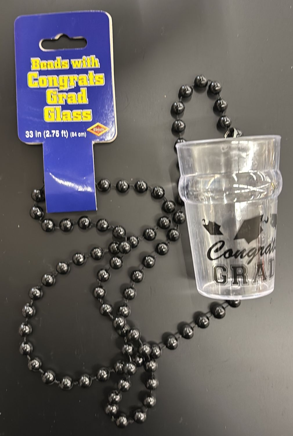BLK Beads w/Glass Congrats