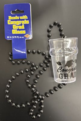 BLK Beads w/Glass Congrats