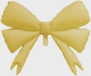 098 30" Air Filled Matte Cream Bow Foil Balloon