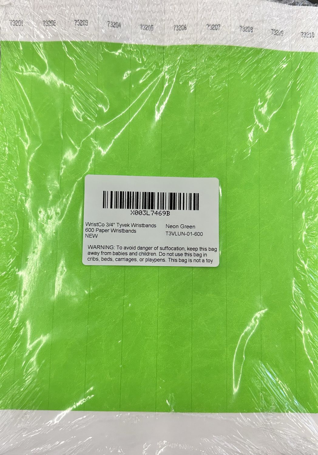100CT NEON GRN WRISTBAND 