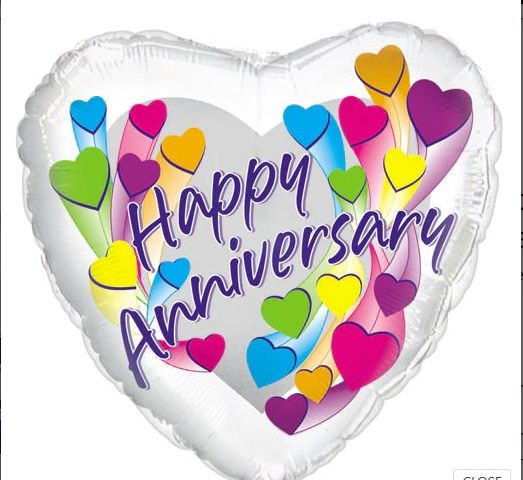 273 18" HAPPY ANVRSRY MULTYCLOR