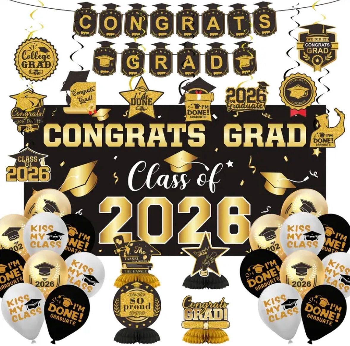Gold/Blk Grad Deco Kit