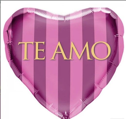 276 18" Te Amo Pink Stripes Balloon (Spanish)