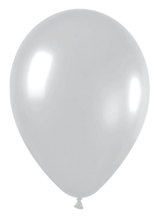 25CT 11" Metallic Silver Latex