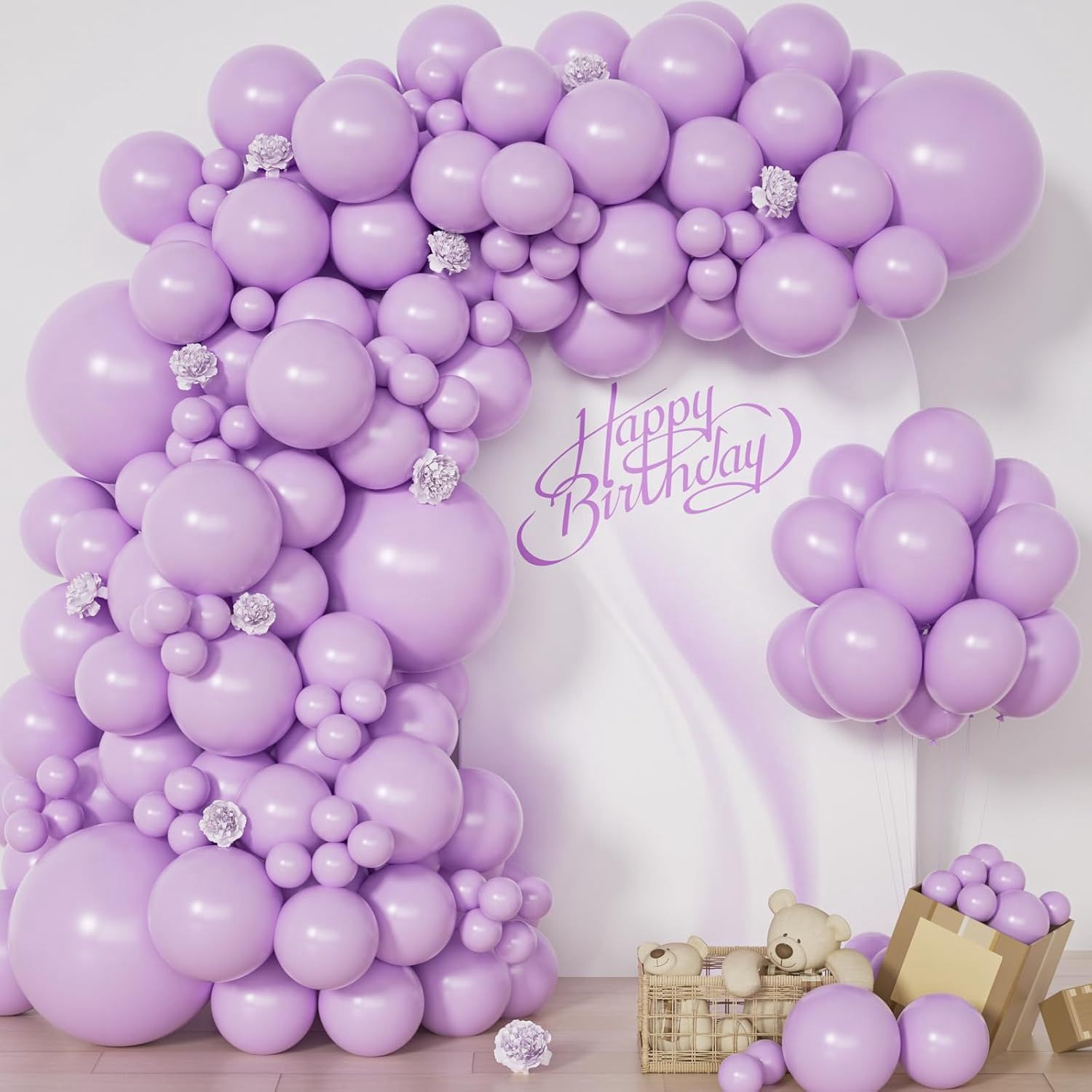 7ft Balloon Arch with Backdrop and Balloon Garland
