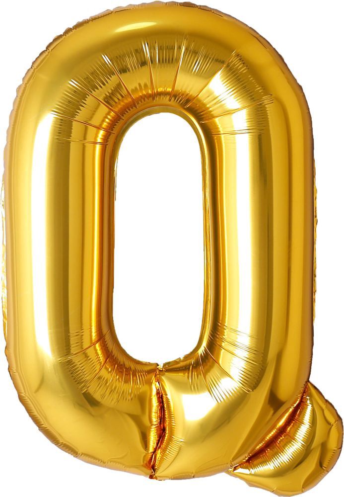34" Gold Letter Q Airise Balloon