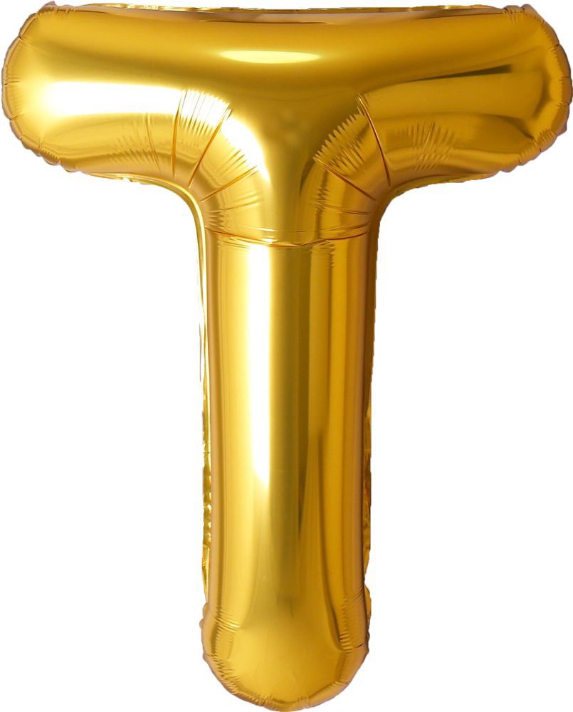 34" Gold Letter T Airise Balloon
