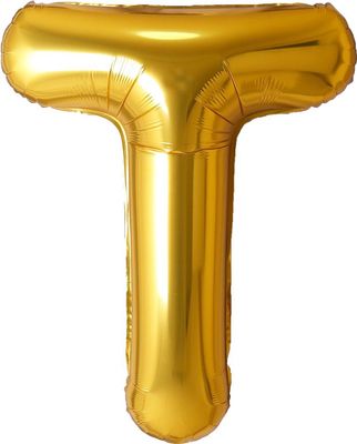 34" Gold Letter T Airise Balloon