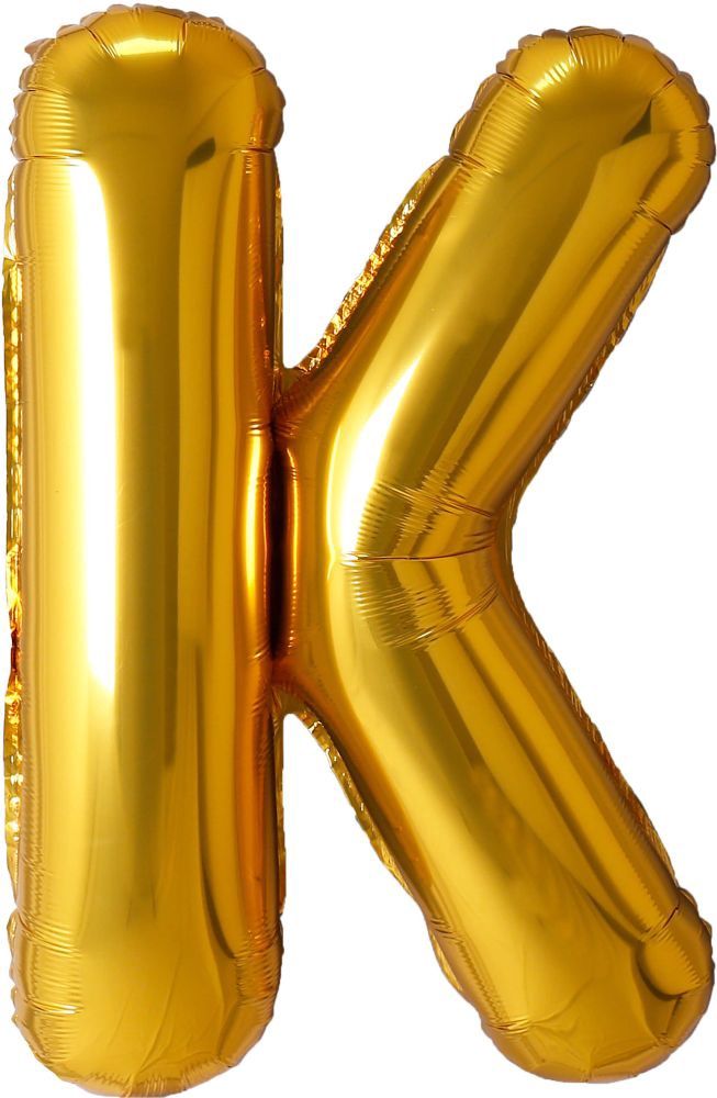 34" Gold Letter K Airise Balloon