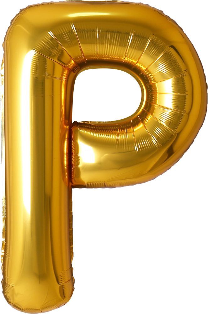 34" Gold Letter P Airise Balloon