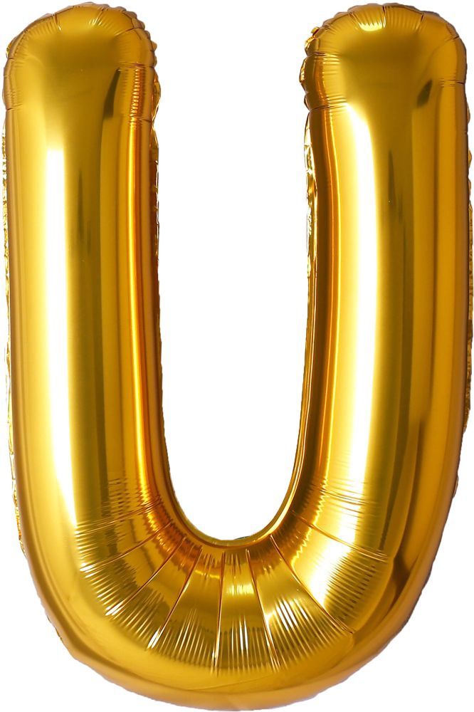 34" Gold Letter U Airise Balloon
