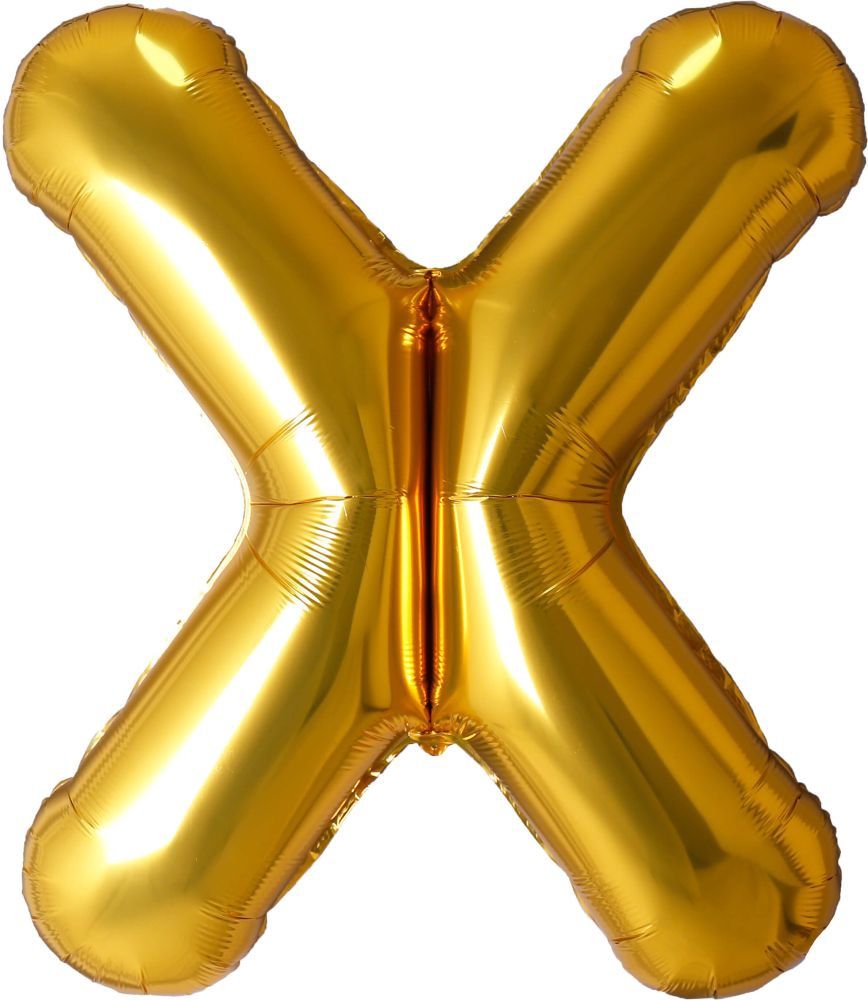 34" Gold Letter X Airise Balloon
