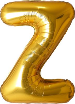 34" Gold Letter Z Airise Balloon