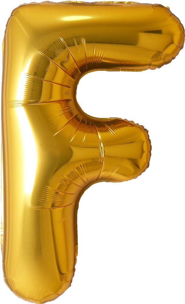 34" Gold Letter F Airise Balloon