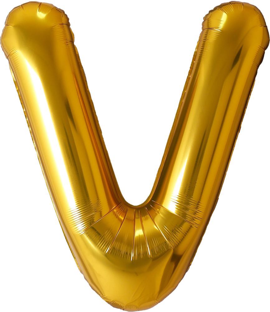 34" Gold Letter V Airise Balloon