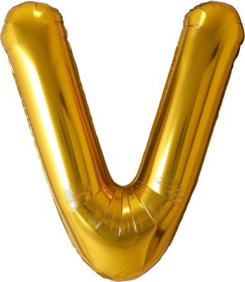 34" Gold Letter V Airise Balloon