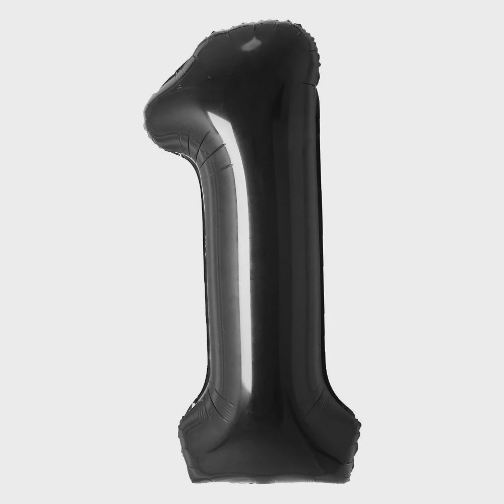 34" Black Number 1 Airise Balloon