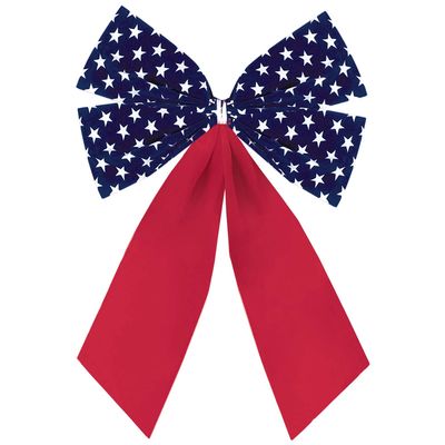Patriotic Flocked Bow Small