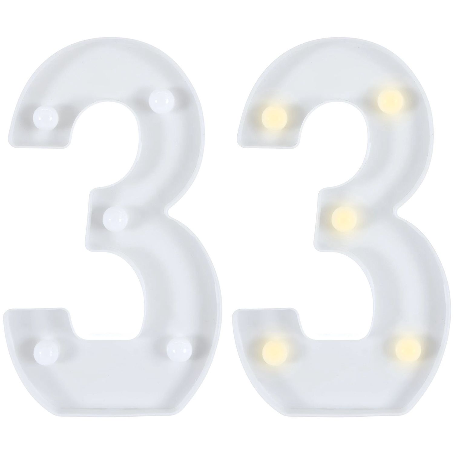 Light-Up Standing Number - 3