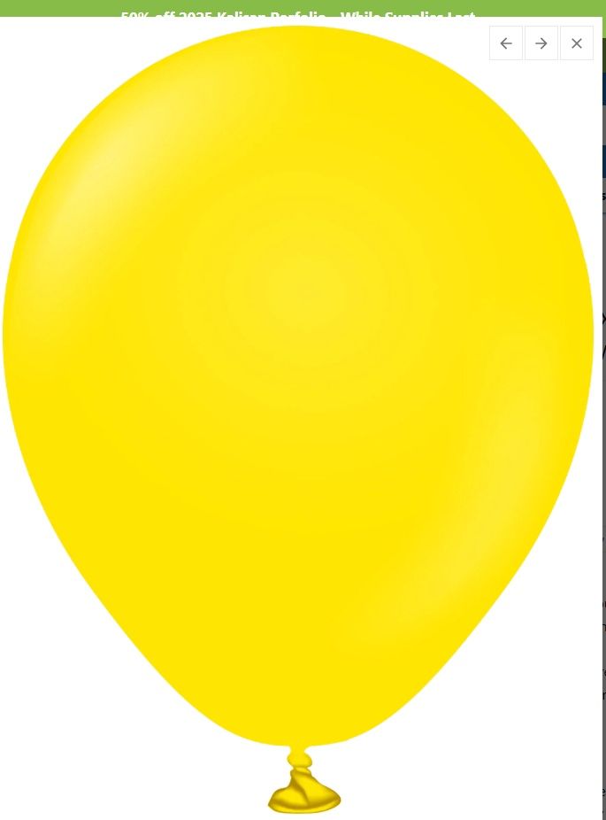5" Kalisan Latex Balloons Standard Yellow (50 Per Bag)