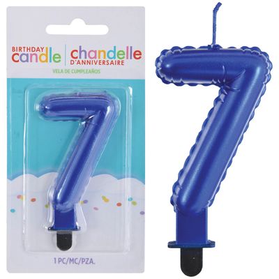 Numeral Candles #7 - Royal Blue