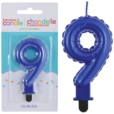 Numeral Candles #9 - Royal Blue