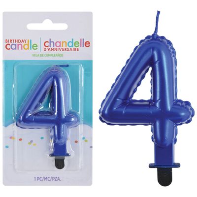 Numeral Candles #4 - Royal Blue