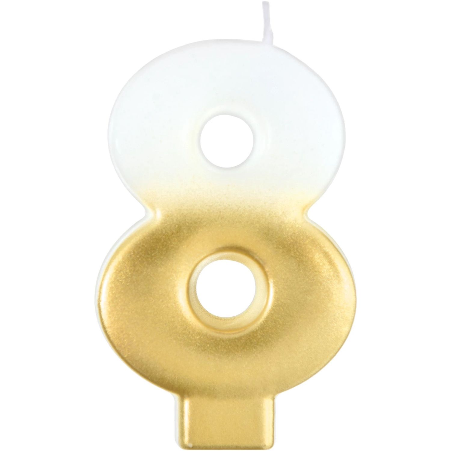 White/Gold Ombre Candle No. 8