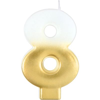 White/Gold Ombre Candle No. 8