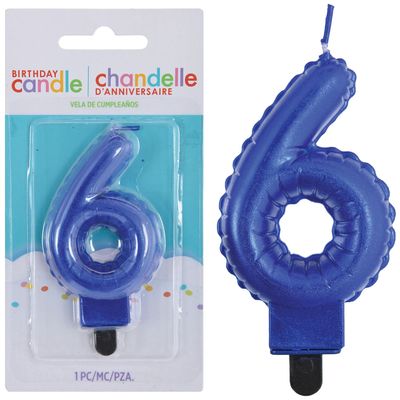 Numeral Candles #6 - Royal Blue