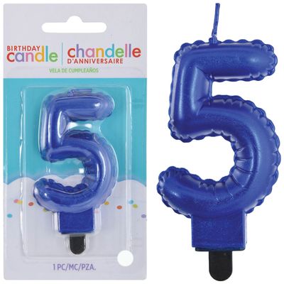 Numeral Candles #5 - Royal Blue