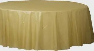84" ROUND GOLD TABLECOVER